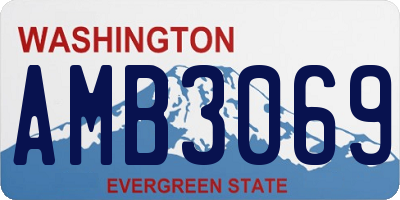 WA license plate AMB3069