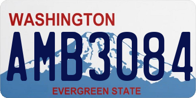 WA license plate AMB3084