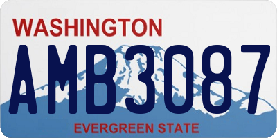 WA license plate AMB3087