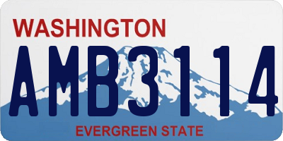 WA license plate AMB3114