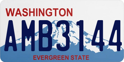 WA license plate AMB3144