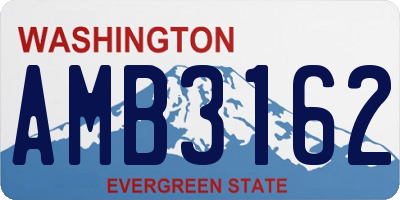 WA license plate AMB3162