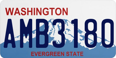 WA license plate AMB3180
