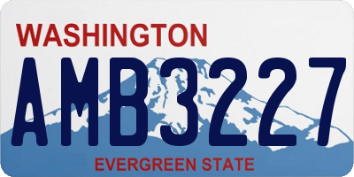 WA license plate AMB3227