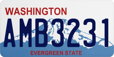 WA license plate AMB3231