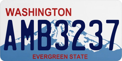 WA license plate AMB3237