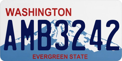 WA license plate AMB3242