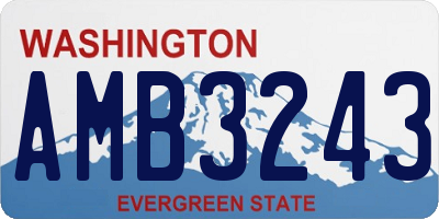 WA license plate AMB3243