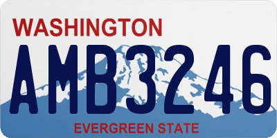 WA license plate AMB3246