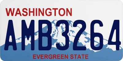 WA license plate AMB3264