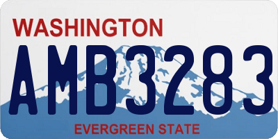 WA license plate AMB3283