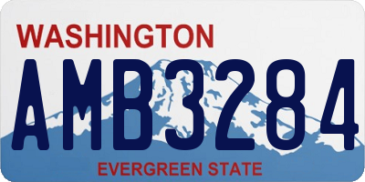 WA license plate AMB3284