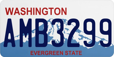 WA license plate AMB3299