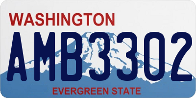 WA license plate AMB3302