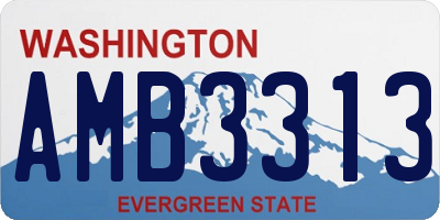 WA license plate AMB3313