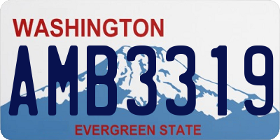 WA license plate AMB3319