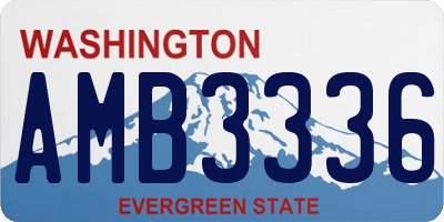 WA license plate AMB3336