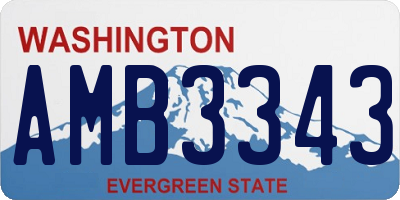 WA license plate AMB3343