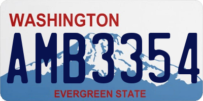 WA license plate AMB3354