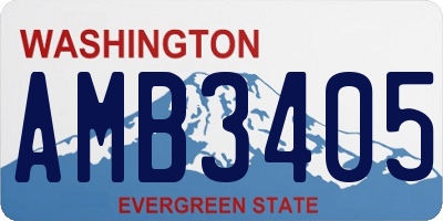 WA license plate AMB3405