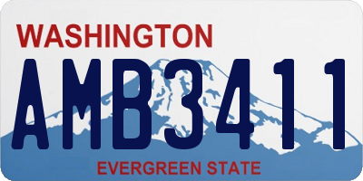 WA license plate AMB3411