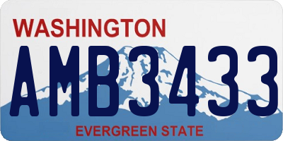 WA license plate AMB3433