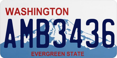 WA license plate AMB3436
