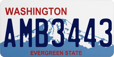 WA license plate AMB3443
