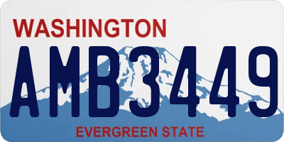 WA license plate AMB3449
