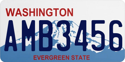 WA license plate AMB3456