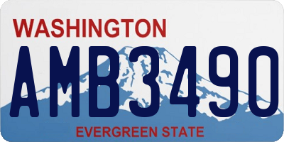 WA license plate AMB3490