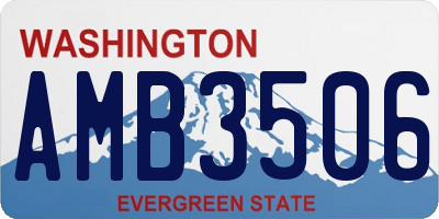 WA license plate AMB3506