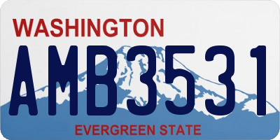 WA license plate AMB3531