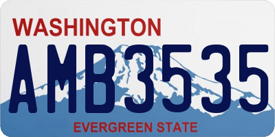 WA license plate AMB3535
