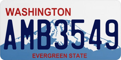 WA license plate AMB3549