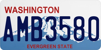 WA license plate AMB3580