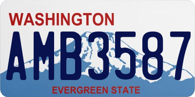 WA license plate AMB3587