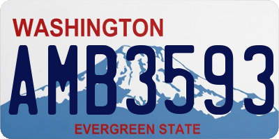 WA license plate AMB3593