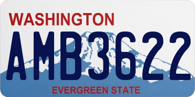 WA license plate AMB3622