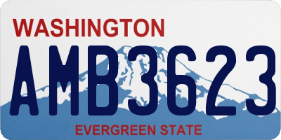 WA license plate AMB3623