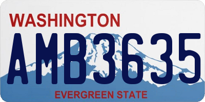 WA license plate AMB3635