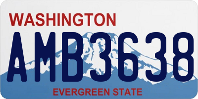 WA license plate AMB3638