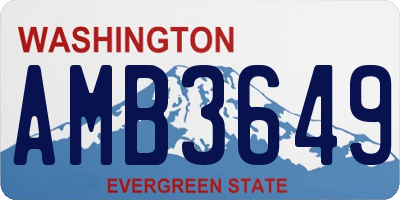 WA license plate AMB3649