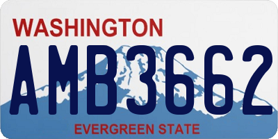 WA license plate AMB3662