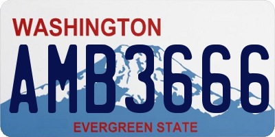 WA license plate AMB3666