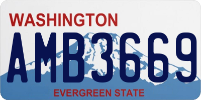 WA license plate AMB3669