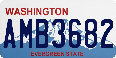 WA license plate AMB3682