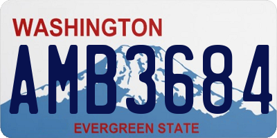 WA license plate AMB3684