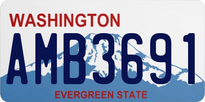 WA license plate AMB3691