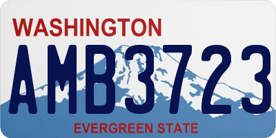 WA license plate AMB3723